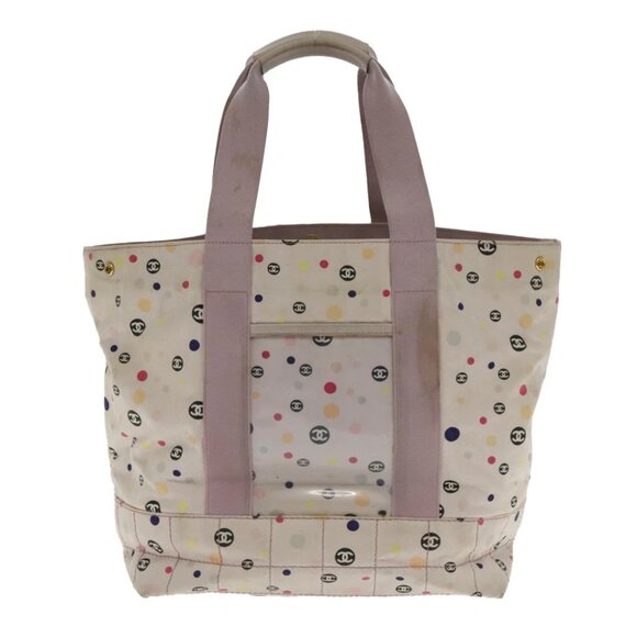 CHANEL Tote Bag Canvas Multicolor Gold CC Auth bs18833 - Picture 1 of 15